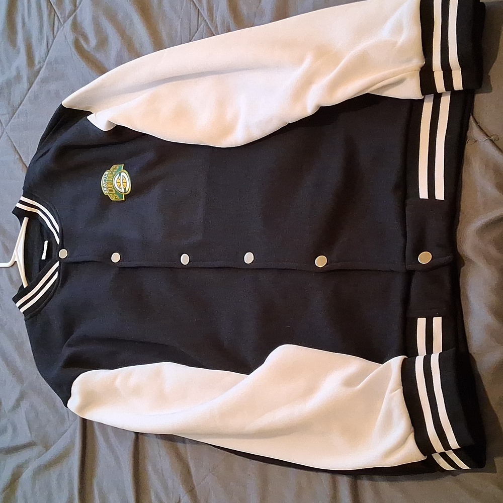 Black and White Varsity Jacket Seattle Supersonics